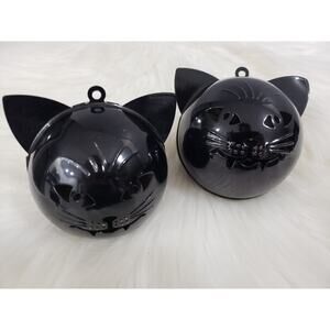 Halloween Jingle Bells Lot Black Cat Large Metal‎ LOUD 4"